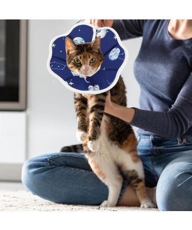 TIESOME Small Cat Cone Collars Adjustable Kitten Recovery Cone Collar After Surgery Fasteners Collars for Small Cats Protective Cat Recovery E-Collar 6.3-9inch Neck Diameter(S Size Constellation) - Buy Online on GoSupps.com