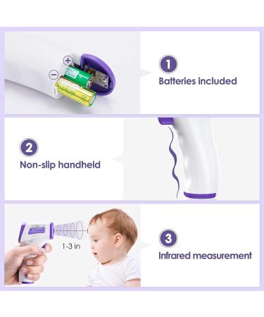 KKmier Infrared Forehead Thermometer - No Contact, 3-in-1 Temperature Gun for Baby, Kids, Adults - LCD Display - Buy Online on GoSupps.com