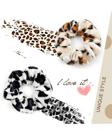 Kavya Velvet Hair Scrunchies for Women Soft Scrunchie Strong Elastic Hair Bands Leopard Bobbles Ponytail Holders Hair Accessories For Women Thick Long Fine Hair Party Bag Fillers - Buy Online on GoSupps.com