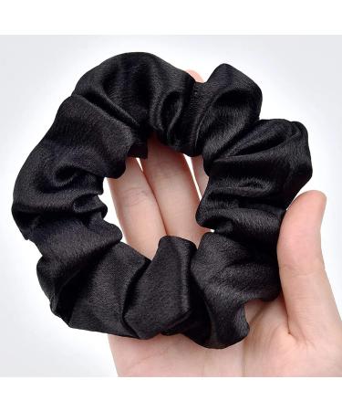 Satin Hair Scrunchies 5 Pack - Frizz Prevention, Breakage Protection, Gentle Style Preservation - Black Sleep Scrunchie Set - Great Mother's Day Gift - Buy Online on GoSupps.com