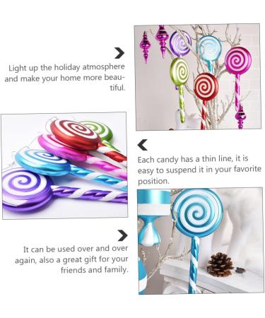 Cabilock 1pc Lollipop Pendant Decor Christmas Hanging Lollipop Xmas Candy Ornaments Props Christmas Tree Blue 20X9.5X2cm - Buy Online on GoSupps.com