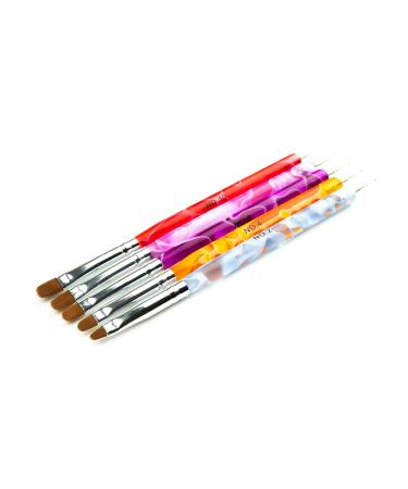 Brush set 5 nail art dotting brushes for painting on natural or artificial nails professional manicure set