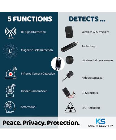 Knight Premium Hidden Devices Detector - RF Bug Detector & Hidden Camera Finder | Anti Spy Detector for GPS Tracking/Radio Frequency Signal Detection - Buy Online on GoSupps.com