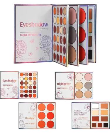 Palette De Maquillage Pour Le Visage Portable 4 Couches 45 Couleurs - Palette De Highlighter Et De Blush En Style Livre - Pour Femmes Filles D butantes Petite Amie Quotidien Voyage F te Rendez-Vous Ma - Buy Online on GoSupps.com