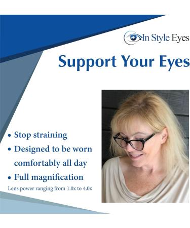 Stylish Full-Rimmed Cat Eye Reading Glasses - Non-Prescription Classic 1.0x Magnification Lens - International Shipping Available - Buy Online on GoSupps.com