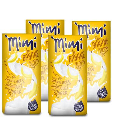 Mimi Milchmix Banana Drink Powder 4 x 400 g – Instant Milk Drinks – Sample Pack of 4 – For Refining Cereals, Yogurt, Cottage Cheese or Milkshakes