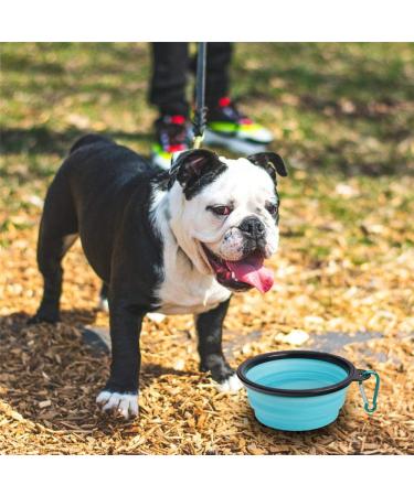 4 Pack Collapsible Dog Bowls with Carabiners - Portable Pet Travel Bowls for Feeding and Water - Blue, Green, Light Blue, Light Green - Buy Online on GoSupps.com