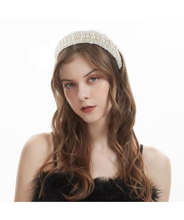 ACO-UINT White Faux Pearl Headband for Women - Bridal Hair Accessories for Wedding & Parties - Buy Online on GoSupps.com