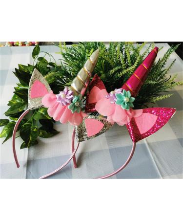 HIDOLL Unicorn Horn Headband Flower Ears Headband Rainbow Color Different Design for Girl Party Birthday Cosplay Festivals (WHITE) - Buy Online on GoSupps.com