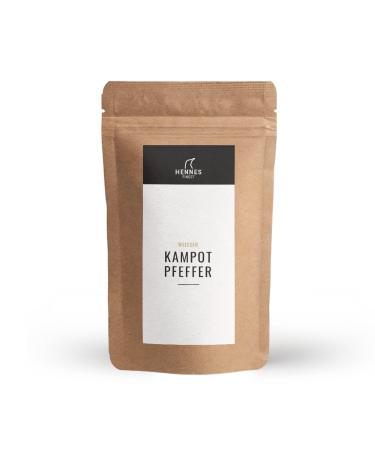 Hennes Finest Kampot Pfeffer White - 100g White Peppercorns (pepper campot) white pepper whole Kampot Pepper White pepper for mill (pepper white from Cambodia) coarse pepper 100 g (1 Pack)