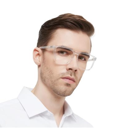 OCCI CHIARI Bifocal Reading Glasses Men Oversized Blue Light Blocking Readers 1.0 1.25 1.5 1.75 2.0 2.25 2.5 2.75 3.0 3.5 Clear 1.5 x