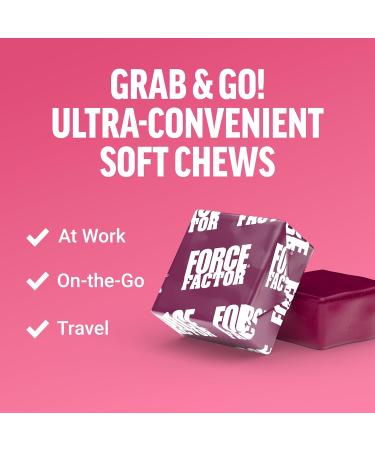 Force Factor Collagen Boosting Superfoods Vegan Collagen Booster for Women with Biotin Hyaluronic Acid and Vitamin C for Hair Skin Nails & Joint Support Tropical Fruit 60 Soft Chews 1 Pack Soft Chews - Buy Online on GoSupps.com