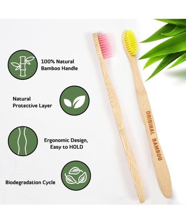 BPA Free Bamboo Charcoal Toothbrushes - Eco-Friendly 6 Pack | Biodegradable Soft Bristles for Dental Hygiene & Gum Care - Buy Online on GoSupps.com