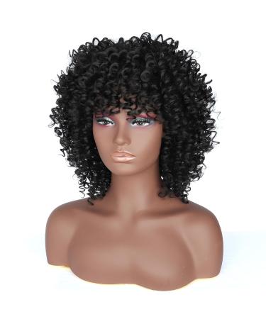 14-Inch Porsmeer Curly Afro Wig for Women - Natural Kinky Curly Bob with Ponytail Shoulder Length Black 1B# - Perfect Volume for Black Women - Buy Online on GoSupps.com