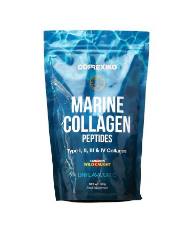 CORREXIKO Premium Marine Collagen Powder - Wild Caught Fish from Canada (Not Farmed) Protein Peptides for Skin Hair Nails Joints & Bones & Digestive Health - Hydrolyzed (30 Servings) Unflavoured 30 Servings (Pack of 1)