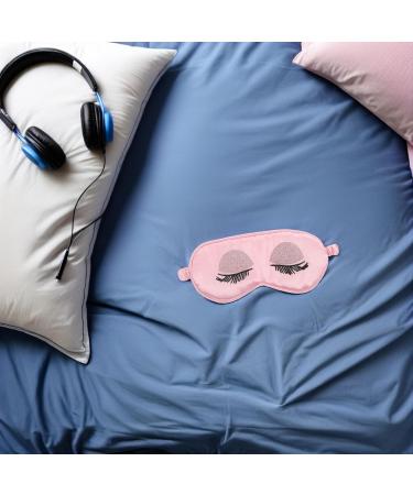 LALADEFIEE Imitation Silk Sleeping Mask with Eyelashes Sequins Soft Nonslip Travel Eye Mask for Women Black Lightproof Eye Cover for Deep Sleep Airplane Travel - Buy Online on GoSupps.com