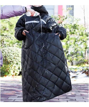 Winter Thicken Wheelchair Full Body Warm Blanket | Waterproof Wearable Wheelchair Blanket with Sleeves and Pocket for Adults | Wheelchair Leg Blankets for The Aged Patient Black Half body - Buy Online on GoSupps.com