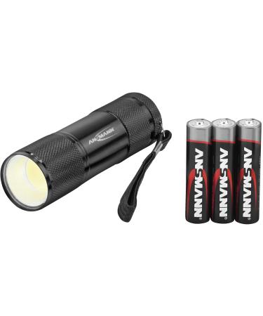 Buy Ansmann Action COB 1W Mini Flashlight - Compact Aluminum with IPX3 Protection | 175 lm Brightness | Includes 3x AAA Batteries | Ideal for Handbag & Backpack - Buy Online on GoSupps.com