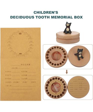 Amosfun Wooden Baby Tooth Fairy Box - Cat Pattern Tooth Saver Storage for Kids Keepsake Memories - Buy Online on GoSupps.com