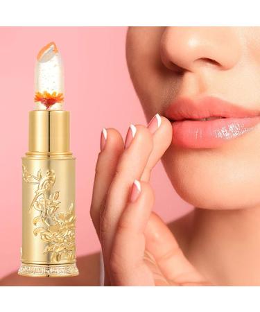 Moisturizing Nourishing Jelly Lipstick | Long Lasting Nourishing Lip Balm | Gold Leaf Temperature Color Lip Balm Flower Scented Rianpesn - Buy Online on GoSupps.com