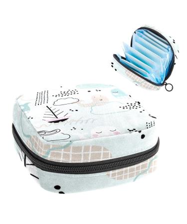 Women's bonds Storage pockets Stillpad Holder Cute Wal Sailboat Cloud Worthy Period Kit Bag Feminine product bag for women girls color1
