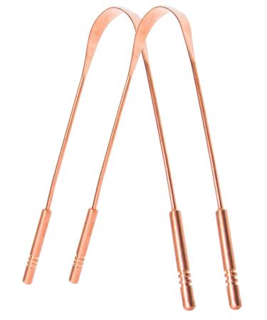 Ayurvedic Brass Tongue Scraper - 100% Pure Copper Non-Synthetic Handle for Adults & Kids | Fresh Breath & Oral Care - Pack of 3 - Buy Online on GoSupps.com