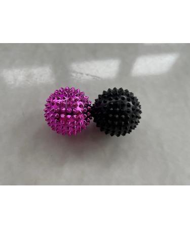 2x DBT Skills Hedgehog Ball - Magnetic High-Stress Acupressure Ball for Stress Relief & Massage - Tension Relief & Enhanced Mobility (Black/Pink 32mm) - Buy Online on GoSupps.com