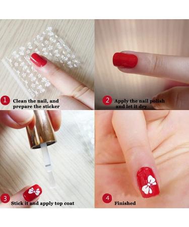White Flowers 3D Nail Art Stickers - 30 Self-Adhesive Holographic Floral Decals for Manicure - Nail Supplies for Women and Girls - Buy Online on GoSupps.com