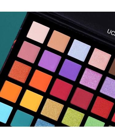 UCANBE 40 Colors Spotlight Eyeshadow Palette - Professional Shimmer and Glitter Peacock Eye Shadow | Highly Pigmented Matte and Shimmer Makeup Palette for Colorful Eye Looks - Buy Online on GoSupps.com
