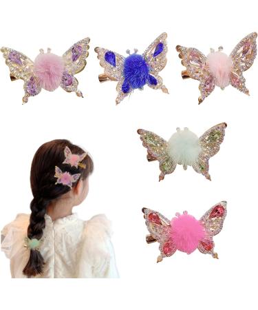 Hair Clips Flying Butterfly Hairpin for Girl Butterfly Rhinestone Hair Clip Butterfly Hair Barrettes Hair Accessory for Girl Women 5PCS - Buy Online on GoSupps.com