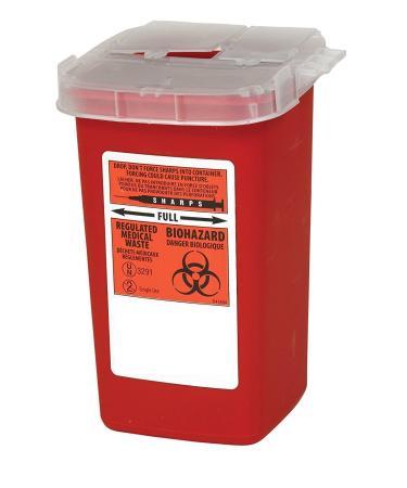 Global Sharps Container Biohazard Needle Disposal Container - 1 Quart (1)