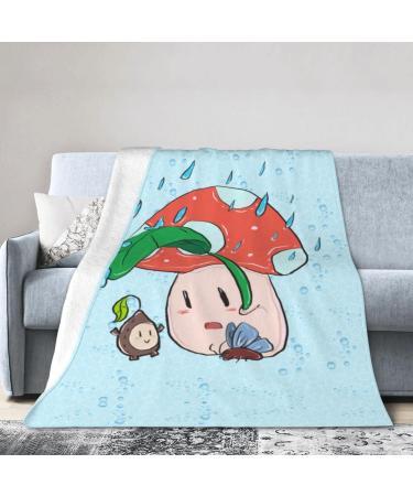Yyhhaofa Sunflower Seeds and Mushroom 50"x40" Ultra Soft Micro Fleece Blanket - Perfect for Comfort and Warmth in Winter Super Soft Great Feel Black 50"x40"