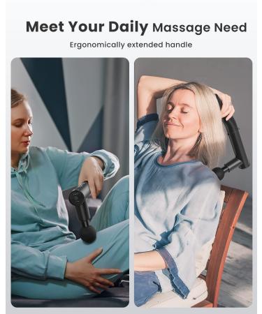 Renpho Extend Massage Gun - Powerful Handheld Deep Tissue Percussion Massager for Athletes - Type C Black - Buy Online on GoSupps.com