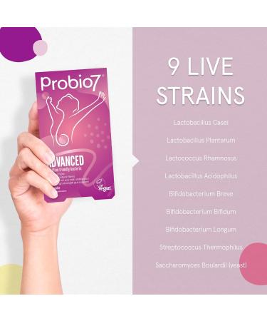  Probio 7 Probio7 Advanced | 9 live strains | 10 billion CFU Saccharomyces Boulardii + 2 Fibers | Gut Health - 60 vegan capsules (2 months) - Buy Online on GoSupps.com