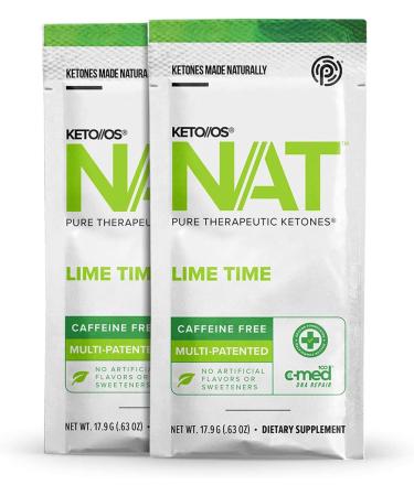 Keto//OS NAT Lime Time Caffeine Free Exogenous Ketones BHB Salts - 20 Count - Workout Energy Boost for Men and Women - Buy Online on GoSupps.com
