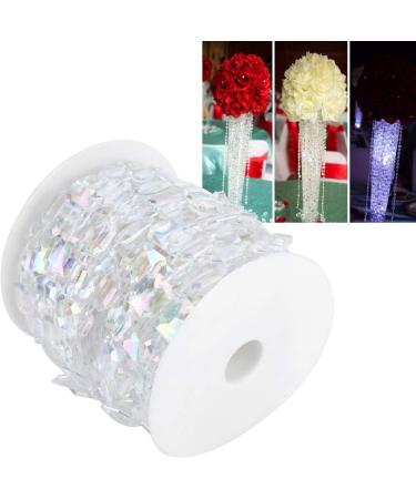 Crystal Garland Strands Hanging Chandelier Gem Bead Chain Clear Crystal Strands Gems Bead Curtain 10m Synthetic Bead Garland Rectangle Iridescent Decoration String for Wedding Festival Wrapping  - Buy Online on GoSupps.com