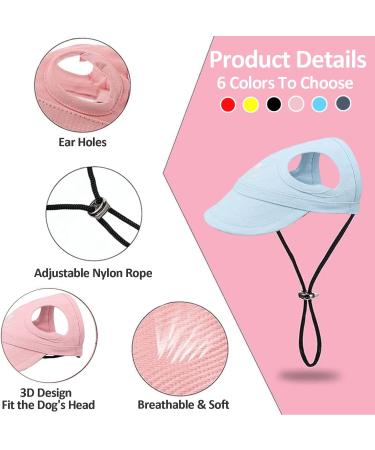 BT BEAR Hundege Baseball Cap for Dogs - Adjustable Summer Hat with Ear Holes for Small & Medium Pets (Size M Light Blue) - Perfect for Travel & Sports - Buy Online on GoSupps.com