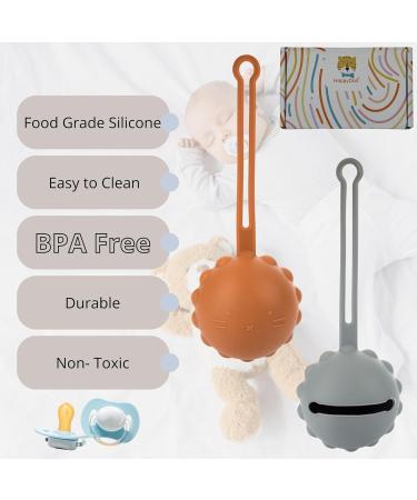 Happydoo 2 Pacifier Box - BPA Free Pacifier Storage for On-the-Go - Baby Accessories in Orange & Gray - Buy Online on GoSupps.com