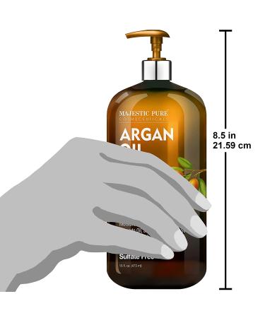 Majestic Pure Argan Oil Shampoo - Vitamin Enriched Hair Restoration Formula - Sulfate Free - 16 fl. oz - Buy Online on GoSupps.com