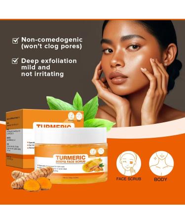 Brightening Turmeric Scrub Scrub Turmeric Body Body Scrub Moisturizing kin Exfoliator with and Coconut Oil Gently Exfoliate Face Body Hand and Foot Scrub Moisturizing Body Skin Care - Buy Online on GoSupps.com