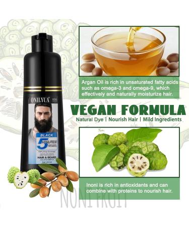 Black 5-Minute Beard Grooming Kit - Gray Reducing 3-in-1 Mustache & Beard Color Shampoo for Men - 200ml - Buy Online on GoSupps.com