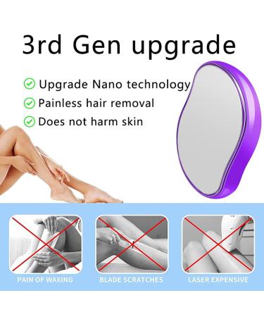 Bleam Crystal Hair Eraser 2023 | ANTAND Upgraded Painless Hair Removal Tool | Eco-Friendly Exfoliation for Women & Men | Smooth Skin Solution in Pink & Purple - Buy Online on GoSupps.com