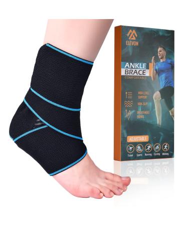 ELEVON Ankle Support Bracket  Breathable  Adjustable Ankle Support  with Foot Strap to Prevent Sprain  Suitable for Men and Women Achilles Tendon Support  Relieve Plantar Fasciitis  Reduce Pain
