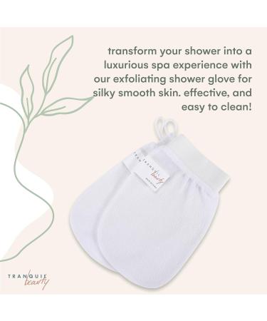 Tranquil Beauty Exfoliating Gloves - 2pcs Charcoal Infused Body Scrub Gloves for Bath & Shower - Deep Exfoliator for Dry Skin - Hammam Style - Buy Online on GoSupps.com