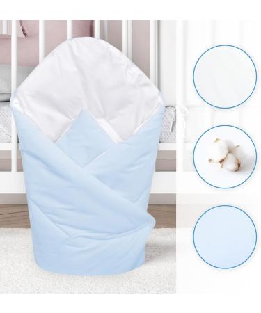 Baby Swaddle Wrap Blanket | Newborn Cotton Swaddling Sleeping Bag 0-3 Months (Blue) - Buy Online on GoSupps.com