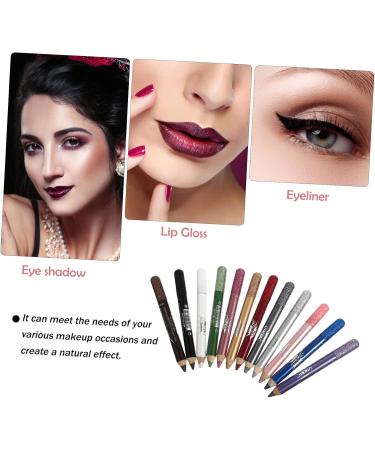 WOONEKY 12pcs Pearlescent Eyeshadow Pencil Cosmetic Eyeliner Shimmer Eyeliner Glitter Gel Makeup Powder - Buy Online on GoSupps.com
