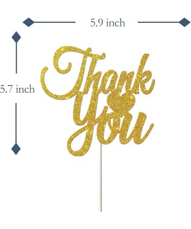 Tenhaisi Gold Glitter Thank You Cake Topper for Thanksgiving Day - Bridal Shower - Holiday Home Supplies - Mom Dad Birthday Party Cake Decorations - Buy Online on GoSupps.com