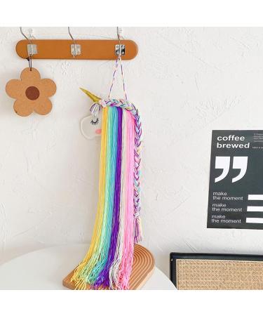 ZSMJAER Hair Clip Storage for Girls Unicorn Hair Clip Holder Rainbow Yarn Tassel Organiser Hair Accessories Unicorn Theme Party Decoration - Buy Online on GoSupps.com