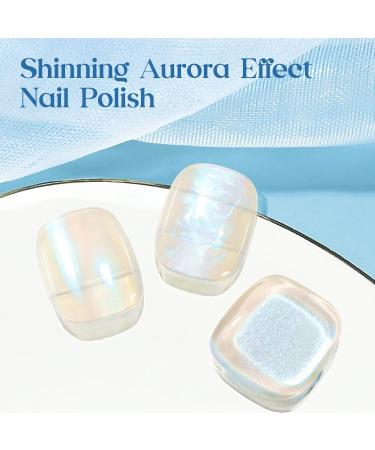 MIZHSE Nail Polish 15mL Mermaid Pearl Nail Polish Aurora Effect Nail Polish Iridescent Fingernail and Toenail Polish Glossy Long Lasting Nail Polish Trendy DIY Nail Salon Blue Pearl Blue - Buy Online on GoSupps.com