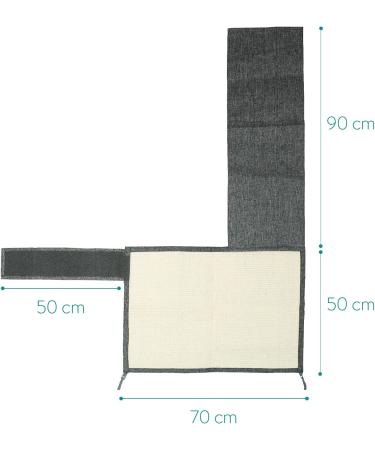 Navaris Cat Scratch Mat Sofa Protector - Natural Sisal Furniture Scratching Pad - Dark Grey Left - Buy Online on GoSupps.com